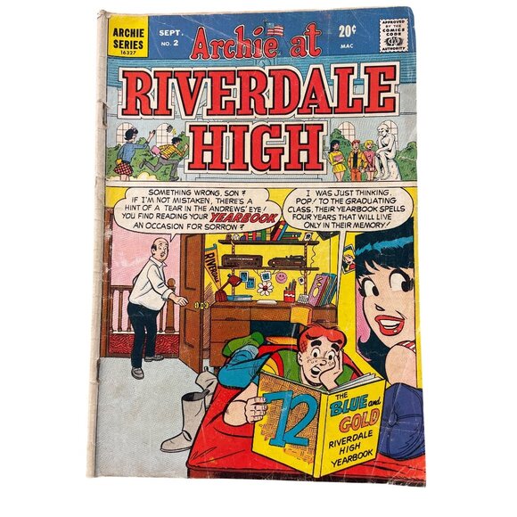 Archie Series Archie At Riverdale High #2 September 1972 Comic Bagged Boarded - Picture 1 of 8